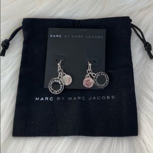 NWT Marc Jacobs Enamel Logo Dangle Disc Earrings